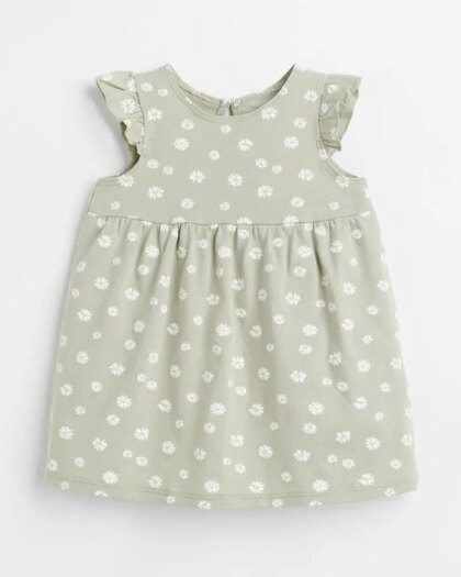 Ruffle-trimmed Jersey Dress