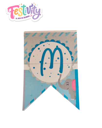 Guirnalda Mi Baby Shower Elefante
