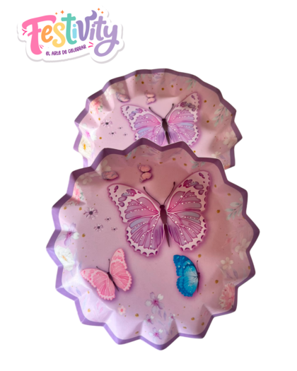 Plato Estrella Mariposa Lila