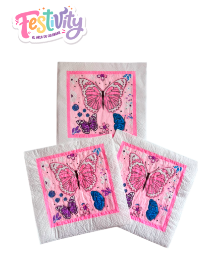 Servilleta Mariposa Rosa