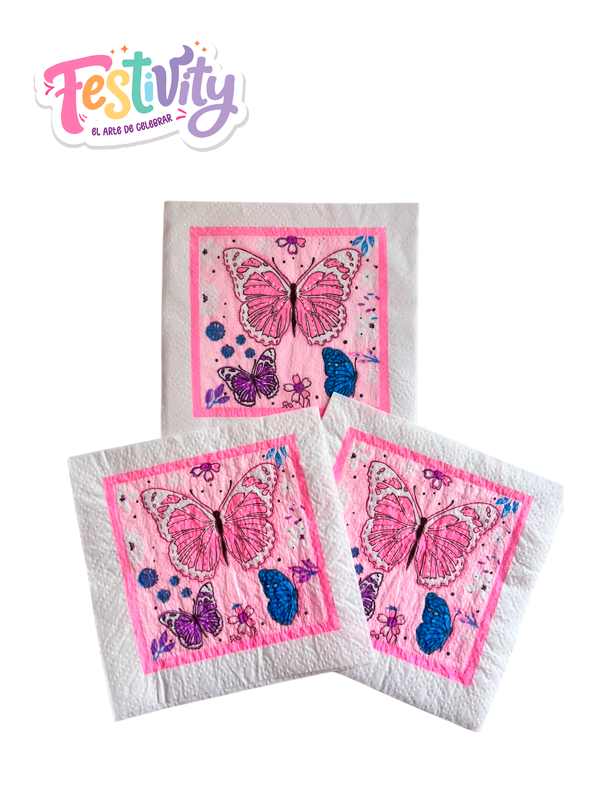 Servilleta Mariposa Rosa