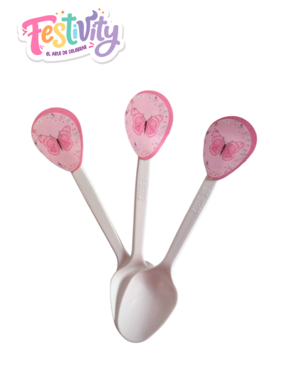 Cubierto Mariposa Rosa