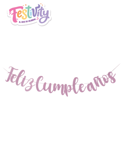 Guirnalda Cursiva Feliz Cumple Años Pastel